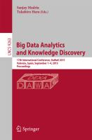 Big Data Analytics and Knowledge Discovery 17th International Conference, DaWaK 2015, Valencia, Spain, September 1-4, 2015, Proceedings /