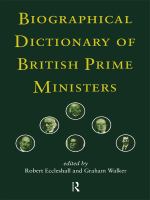 Biographical dictionary of British prime ministers