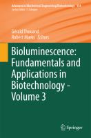 Bioluminescence: Fundamentals and Applications in Biotechnology - Volume 3