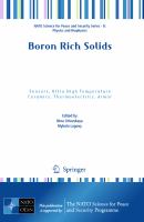 Boron Rich Solids Sensors, Ultra High Temperature Ceramics, Thermoelectrics, Armor /