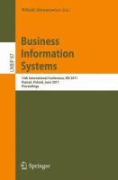 Business Information Systems 14th International Conference, BIS 2011, Poznań, Poland, June 15-17, 2011, Proceedings /