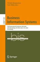 Business Information Systems 23rd International Conference, BIS 2020, Colorado Springs, CO, USA, June 8–10, 2020, Proceedings /
