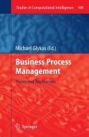 Business Process Management Theory and Applications /