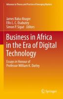 Business in Africa in the Era of Digital Technology Essays in Honour of Professor William Darley /