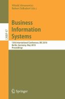 Business information systems 13th International Conference, BIS 2010, Berlin, Germany, May 3-5, 2010, proceedings /