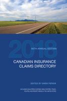 Canadian Insurance Claims Directory 2018 : 86th edition /