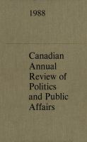 Canadian annual review of politics and public affairs, 1988 /