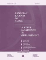 Canadian journal on aging La revue canadienne du vieillissement.