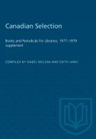 Canadian selection : books and periodicals for libraries : 1977-1979 supplement /