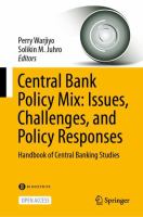 Central Bank Policy Mix: Issues, Challenges, and Policy Responses Handbook of Central Banking Studies /