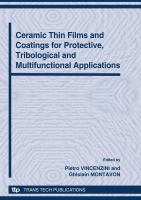 Ceramic thin films and coatings for protective, tribological and multifunctional applications 12th international ceramics congress, part E /