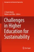 Challenges in Higher Education for Sustainability