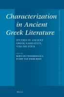 Characterization in ancient Greek literature