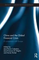 China and the global financial crisis a comparison with Europe /