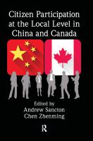 Citizen participation at the local level in China and Canada