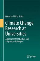 Climate Change Research at Universities Addressing the Mitigation and Adaptation Challenges /