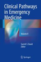 Clinical Pathways in Emergency Medicine Volume II /