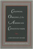 Colonial origins of the American Constitution : a documentary history /