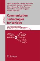 Communication Technologies for Vehicles 10th International Workshop, Nets4Cars/Nets4Trains/Nets4Aircraft 2016, San Sebastián, Spain, June 6-7, 2016, Proceedings /