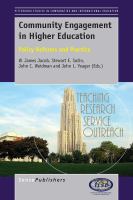 Community Engagement in Higher Education Policy Reforms and Practice /