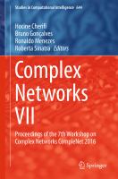 Complex Networks VII Proceedings of the 7th Workshop on Complex Networks CompleNet 2016 /