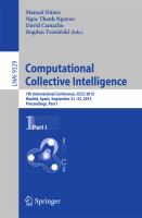 Computational Collective Intelligence 7th International Conference, ICCCI 2015, Madrid, Spain, September 21-23, 2015, Proceedings, Part I /