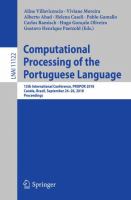 Computational Processing of the Portuguese Language 13th International Conference, PROPOR 2018, Canela, Brazil, September 24–26, 2018, Proceedings /