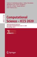 Computational Science – ICCS 2020 20th International Conference, Amsterdam, The Netherlands, June 3–5, 2020, Proceedings, Part II /