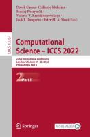 Computational Science – ICCS 2022 22nd International Conference, London, UK, June 21–23, 2022, Proceedings, Part II /