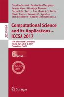 Computational Science and Its Applications – ICCSA 2017 17th International Conference, Trieste, Italy, July 3-6, 2017, Proceedings, Part VI /