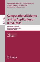 Computational Science and Its Applications - ICCSA 2011 International Conference,Santander, Spain, June 20-23, 2011. Proceedings, Part III /