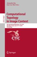Computational Topology in Image Context 6th International Workshop, CTIC 2016, Marseille, France, June 15-17, 2016, Proceedings /