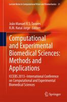 Computational and Experimental Biomedical Sciences: Methods and Applications ICCEBS 2013 -- International Conference on Computational and Experimental Biomedical Sciences /