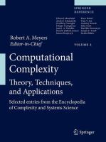 Computational complexity theory, techniques, and applications /