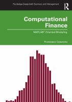 Computational finance MATLAB oriented modeling /