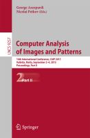 Computer Analysis of Images and Patterns 16th International Conference, CAIP 2015,  Valletta, Malta, September 2-4, 2015, Proceedings, Part II /