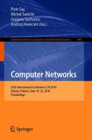 Computer Networks 25th International Conference, CN 2018, Gliwice, Poland, June 19-22, 2018, Proceedings /