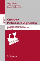 Computer Performance Engineering 12th European Workshop, EPEW 2015, Madrid, Spain, August 31 - September 1, 2015, Proceedings /