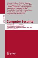 Computer Security ESORICS 2019 International Workshops, CyberICPS, SECPRE, SPOSE, and ADIoT, Luxembourg City, Luxembourg, September 26–27, 2019 Revised Selected Papers /