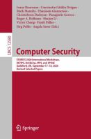 Computer Security ESORICS 2020 International Workshops, DETIPS, DeSECSys, MPS, and SPOSE, Guildford, UK, September 17–18, 2020, Revised Selected Papers /