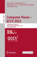 Computer Vision – ECCV 2022 17th European Conference, Tel Aviv, Israel, October 23–27, 2022, Proceedings, Part XI /