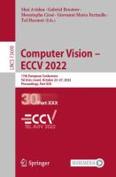 Computer Vision – ECCV 2022 17th European Conference, Tel Aviv, Israel, October 23–27, 2022, Proceedings, Part XXX /