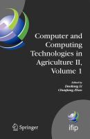 Computer and Computing Technologies in Agriculture II, Volume 1 The Second IFIP International Conference on Computer and Computing Technologies in Agriculture (CCTA2008), October 18-20, 2008, Beijing, China /