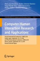 Computer-Human Interaction Research and Applications Second International Conference, CHIRA 2018, Seville, Spain, September 19-21, 2018 and Third International Conference, CHIRA 2019, Vienna, Austria, September 20-21, 2019, Revised Selected Papers /