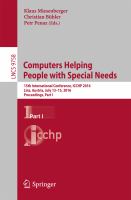 Computers Helping People with Special Needs 15th International Conference, ICCHP 2016, Linz, Austria, July 13-15, 2016, Proceedings, Part I /