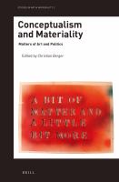 Conceptualism and materiality matters of art and politics /