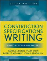 Construction specifications writing principles and procedures /