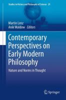 Contemporary Perspectives on Early Modern Philosophy Nature and Norms in Thought /