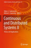 Continuous and Distributed Systems II Theory and Applications /