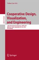 Cooperative Design, Visualization, and Engineering 12th International Conference, CDVE 2015, Mallorca, Spain, September 20-23, 2015. Proceedings /